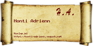 Honti Adrienn névjegykártya